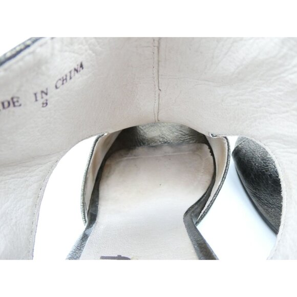 Farylrobin Womens Metallic Peep Toe Block Heels W/ Buckle Closure Size 8 - Picture 9 of 15